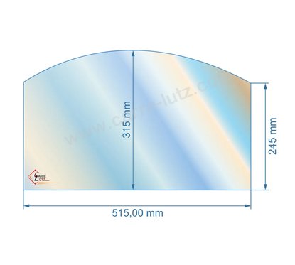 00197  26309 - Vitre réfractaire Vitrocéramique 515x315x245 arrondi de poêle Dovre 760CB 760GM 103,60 €
