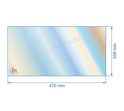 Vitre réfractaire Vitrocéramique 470x238 mm de poêle Godin 366718