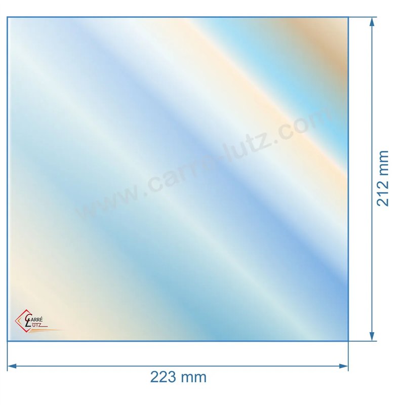 Vitre de poele en Vitrocéramique 223x212 mm compatible avec Deville 7850 7862