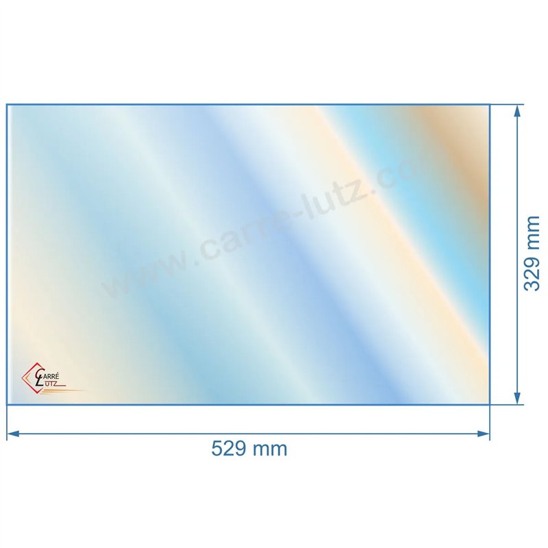 Vitre réfractaire Vitrocéramique 529x329 mm 00001307864 Godin 366102 366104