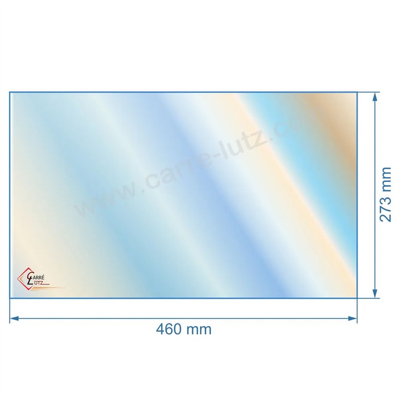 00001308433 - Vitre réfractaire Vitrocéramique 460x273 mm de poêle Godin 388117