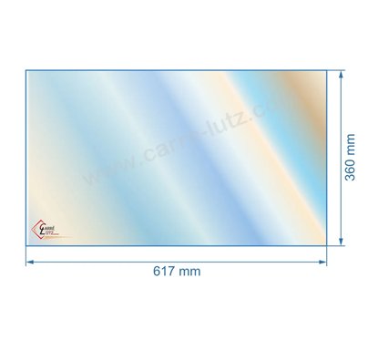 00001306042 - Vitre réfractaire Vitrocéramique 617x360mm d insert godin 3257