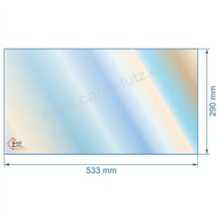 00248  P0046330 - Vitre réfractaire Vitrocéramique 533X290 mm de foyer Deville 78,30 €