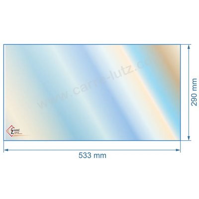 00248  P0046330 - Vitre réfractaire Vitrocéramique 533X290 mm de foyer Deville 68,20 €