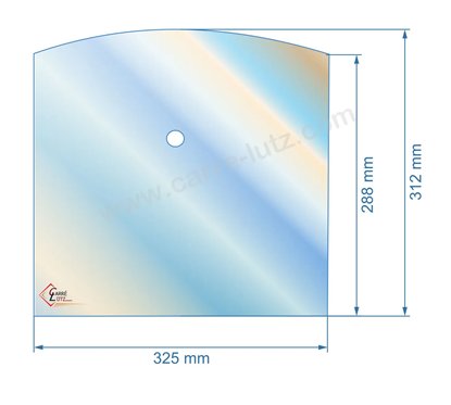 1523100 - verre réfractaire Vitrocéramique 325x310/288 Percée Godin 