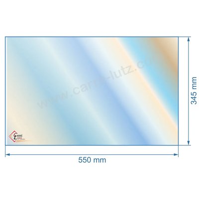 00318  188810 - Vitre réfractaire Vitrocéramique 550x345 mm Franco-Belge 92,50 €
