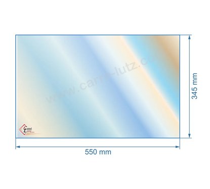 188810 - Vitre réfractaire Vitrocéramique 550x345 mm Franco-Belge