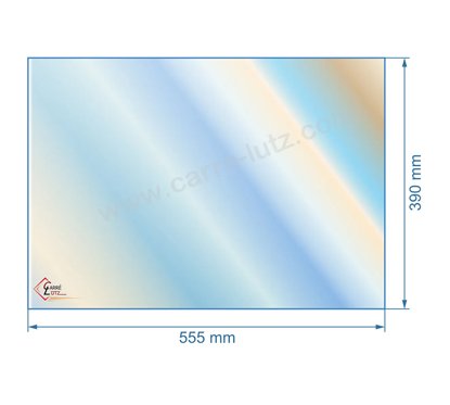 188849 - Vitre réfractaire Vitrocéramique 555x390 mm Franco-Belge