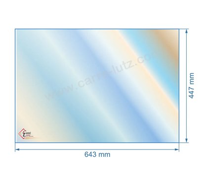 188801 - Vitre réfractaire Vitrocéramique 643x447 mm Franco-Belge