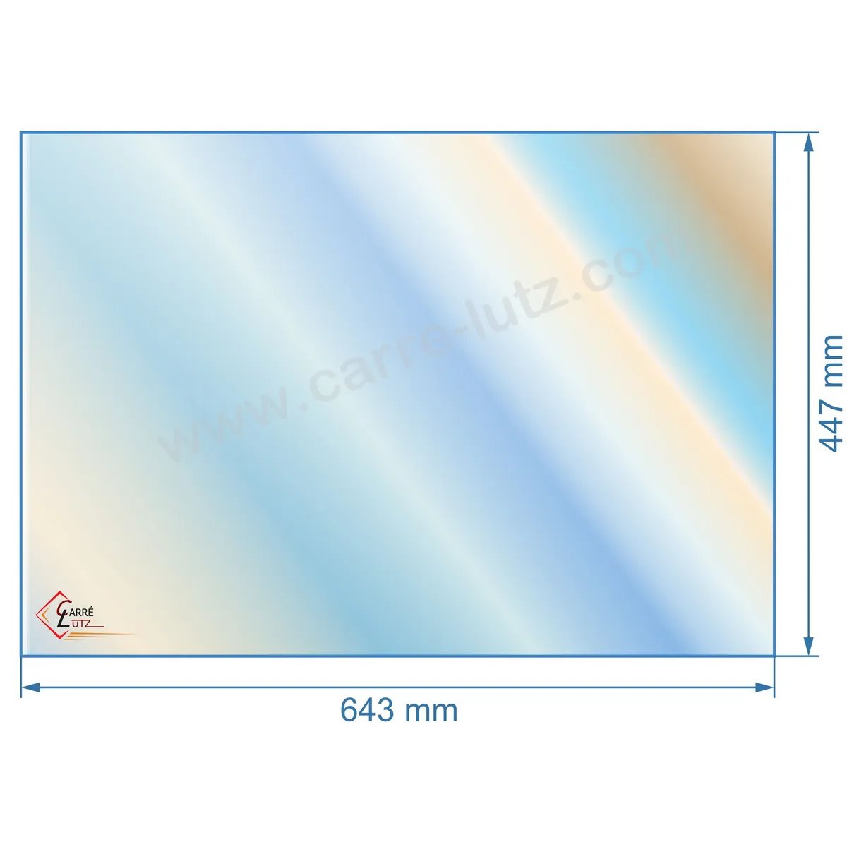 00321  188801 - Vitre réfractaire Vitrocéramique 643x447 mm Franco-Belge 121,50 €