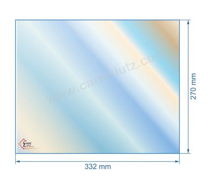 00323  188901 - Vitre réfractaire Vitrocéramique 332x270 mm Franco-Belge 54,40 €