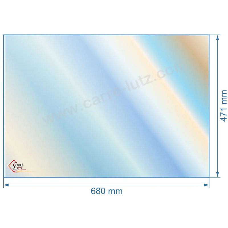00324  188913 - Vitre réfractaire Vitrocéramique 680x471 mm non sérigraphié Franco-Belge 165,00 €