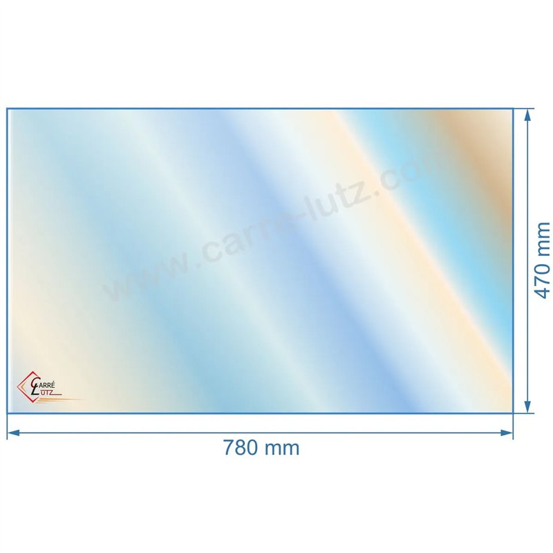 00325  188914 - Vitre réfractaire Vitrocéramique 780x470 mm non sérigraphié Franco-Belge 186,30 €