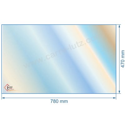 00325  188914 - Vitre réfractaire Vitrocéramique 780x470 mm non sérigraphié Franco-Belge 186,30 €