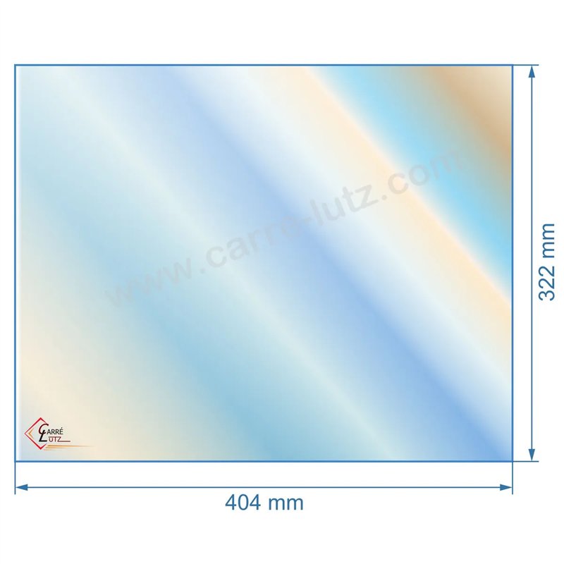 00326  188881 - Vitre réfractaire Vitrocéramique 404x322 mm Franco-Belge 68,40 €