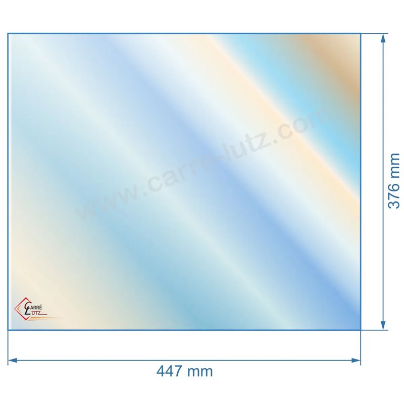 00328  188902 - Vitre réfractaire Vitrocéramique 447x376 mm non sérigraphié Franco-Belge 95,20 €