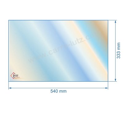 00330  188890 - Vitre réfractaire Vitrocéramique 540x333 mm Franco-Belge 88,50 €