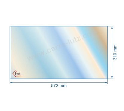 00001307390 - verre réfractaire Vitrocéramique 572x310 mm Godin 3461