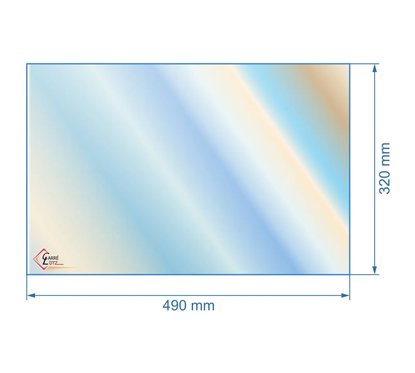 00340  00001308397 - verre réfractaire Vitrocéramique 490x320 mm Godin  82,80 €