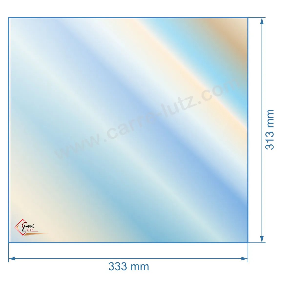 00344  00001307902 - verre réfractaire Vitrocéramique 333x313 mm Godin  58,00 €