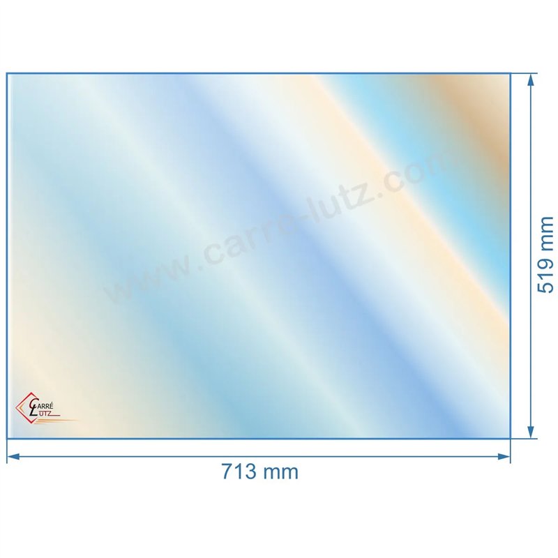 Verre réfractaire Vitrocéramique 713x519 mm compatible avec Deville - P0047326