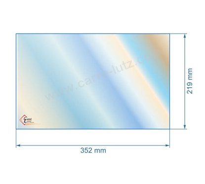895725070 - verre réfractaire Vitrocéramique 352x219 mm Palazzetti Godin 