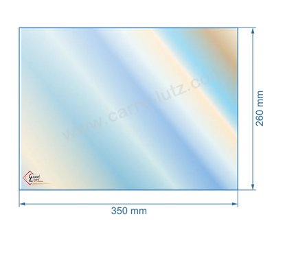 41771 - Vitre réfractaire Vitrocéramique 350x260 mm de poêle Efel Surdiac 