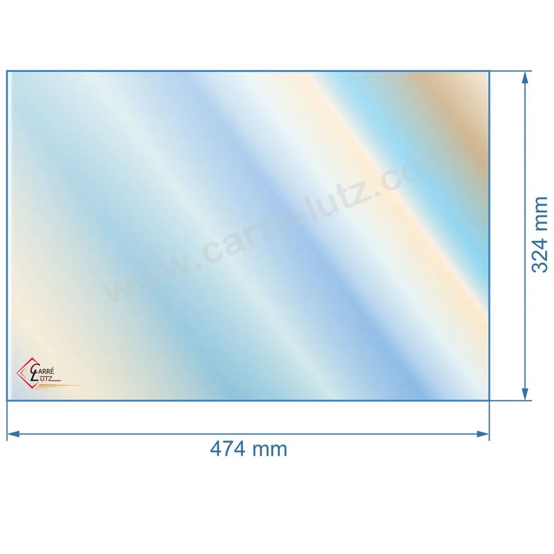 00368  41772 - Vitre réfractaire Vitrocéramique 474x324 mm de poêle Efel Surdiac  77,90 €