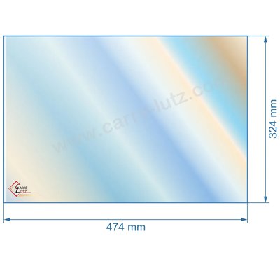 00368  41772 - Vitre réfractaire Vitrocéramique 474x324 mm de poêle Efel Surdiac  77,90 €