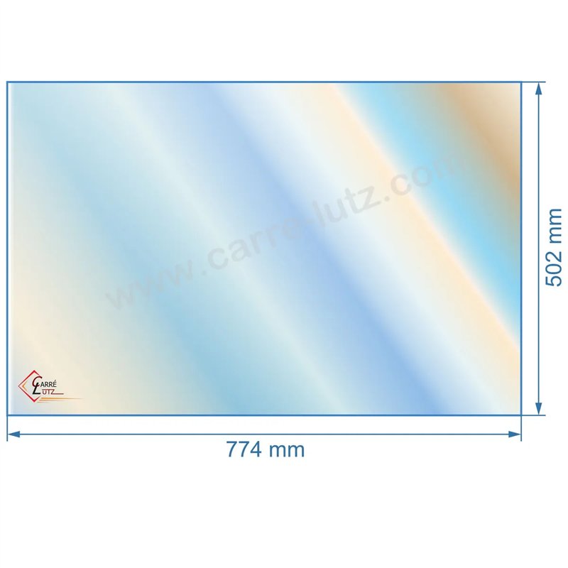 verre réfractaire Vitrocéramique 774x502 mm D' insert Cheminées Philippe
