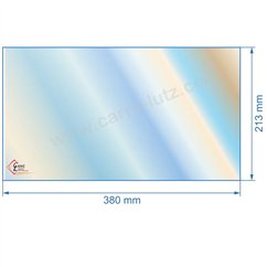 00374  Vitre réfractaire Vitrocéramique 380x213 mm de foyer Supra Colmar 44,20 €