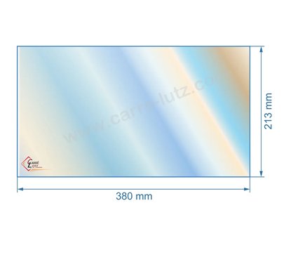 00374  Vitre réfractaire Vitrocéramique 380x213 mm de foyer Supra Colmar 44,20 €