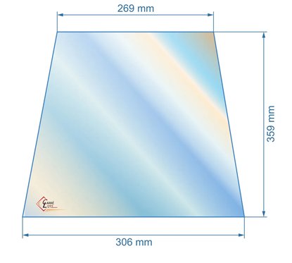 00379  51114 - Vitre réfractaire Vitrocéramique 359/269x306 mm de foyer Aduro 11 68,50 €