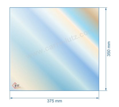 00382  51175 - Vitre réfractaire Vitrocéramique 375x350 mm de foyer Aduro 14 55,50 €