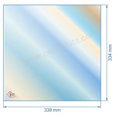00383  51051 - Vitre réfractaire Vitrocéramique 339x334 mm de foyer Aduro 3 61,60 €