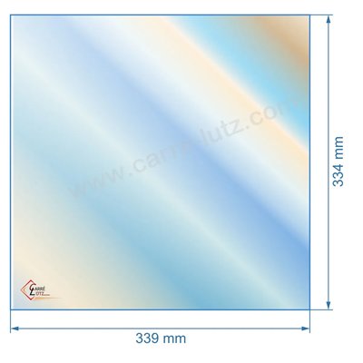 00383  51051 - Vitre réfractaire Vitrocéramique 339x334 mm de foyer Aduro 3 47,90 €