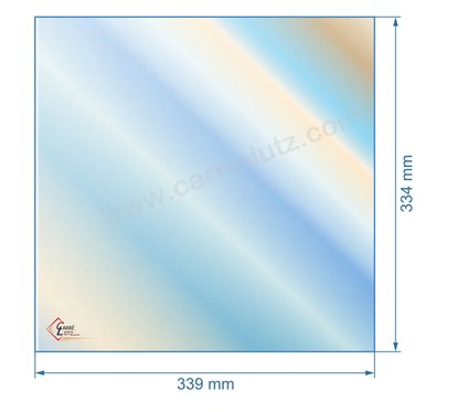 00383  51051 - Vitre réfractaire Vitrocéramique 339x334 mm de foyer Aduro 3 61,60 €