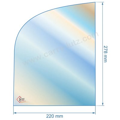 00386  188829 - Vitre réfractaire Vitrocéramique 220x278/195 mm Franco-Belge 46,30 €