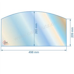 00387  188860 - Vitre réfractaire Vitrocéramique 498x265/209 mm Franco-Belge 94,30 €