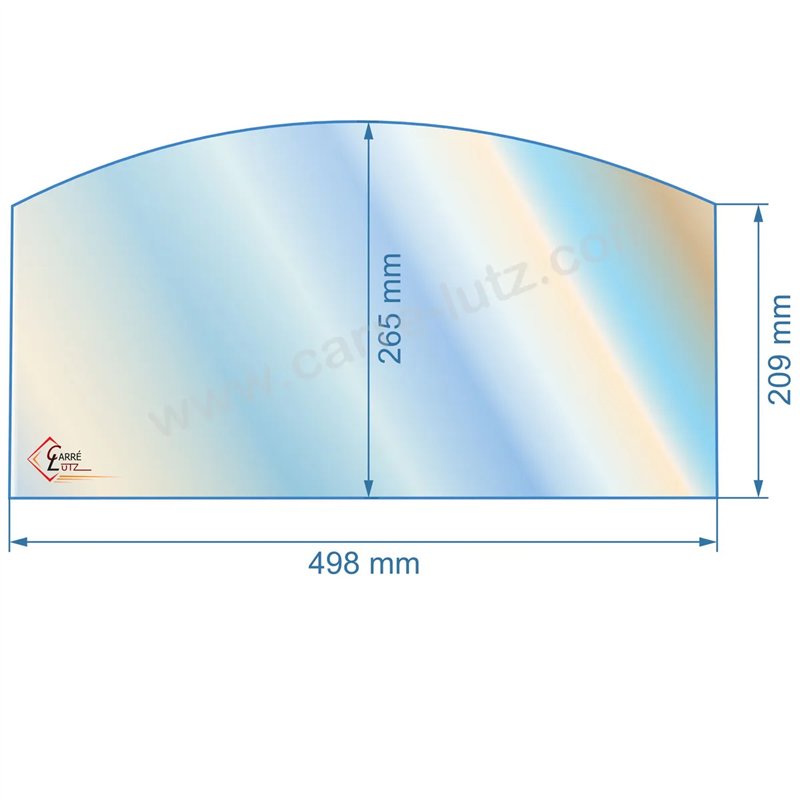 00387  188860 - Vitre réfractaire Vitrocéramique 498x265/209 mm Franco-Belge 94,30 €