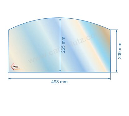 00387  188860 - Vitre réfractaire Vitrocéramique 498x265/209 mm Franco-Belge 94,30 €