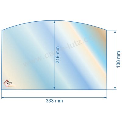 00388  188830 - Vitre réfractaire Vitrocéramique 333x219/188 mm Franco-Belge 61,80 €