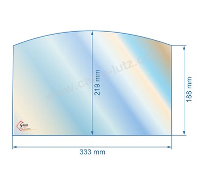 188830 - Vitre réfractaire Vitrocéramique 333x219/188 mm Franco-Belge