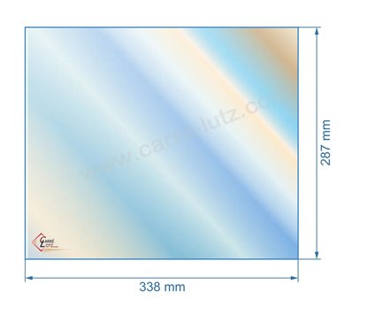 00391  805057 - Vitre réfractaire Vitrocéramique 338x287mm de foyer Panadero Glasgow 50,10 €