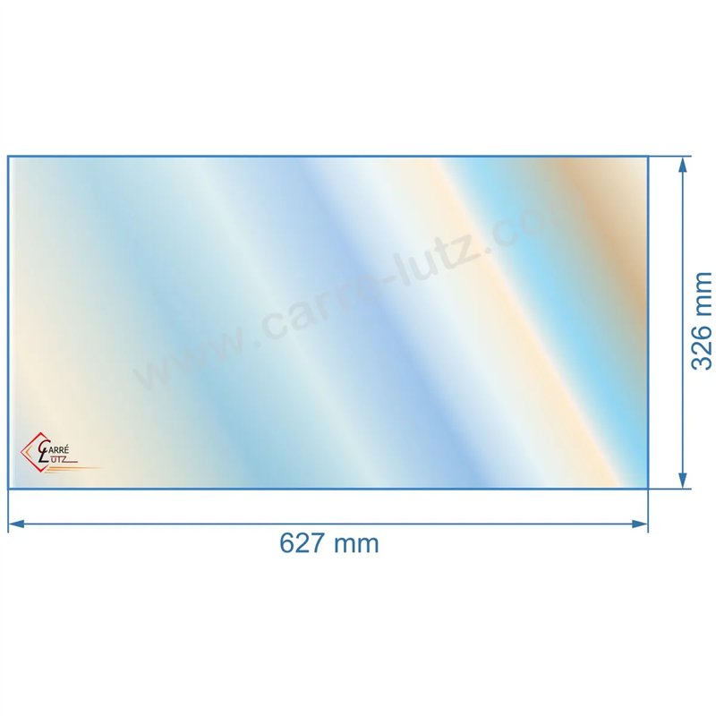00392  805030 - Vitre réfractaire Vitrocéramique 627x326 mm de foyer Panadero Nebraska 98,40 €