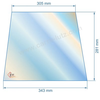 00393  508023 - Vitre réfractaire Vitrocéramique 281x343/305 mm de foyer Panadero Alaska 64,80 €