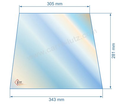00393  508023 - Vitre réfractaire Vitrocéramique 281x343/305 mm de foyer Panadero Alaska 64,80 €