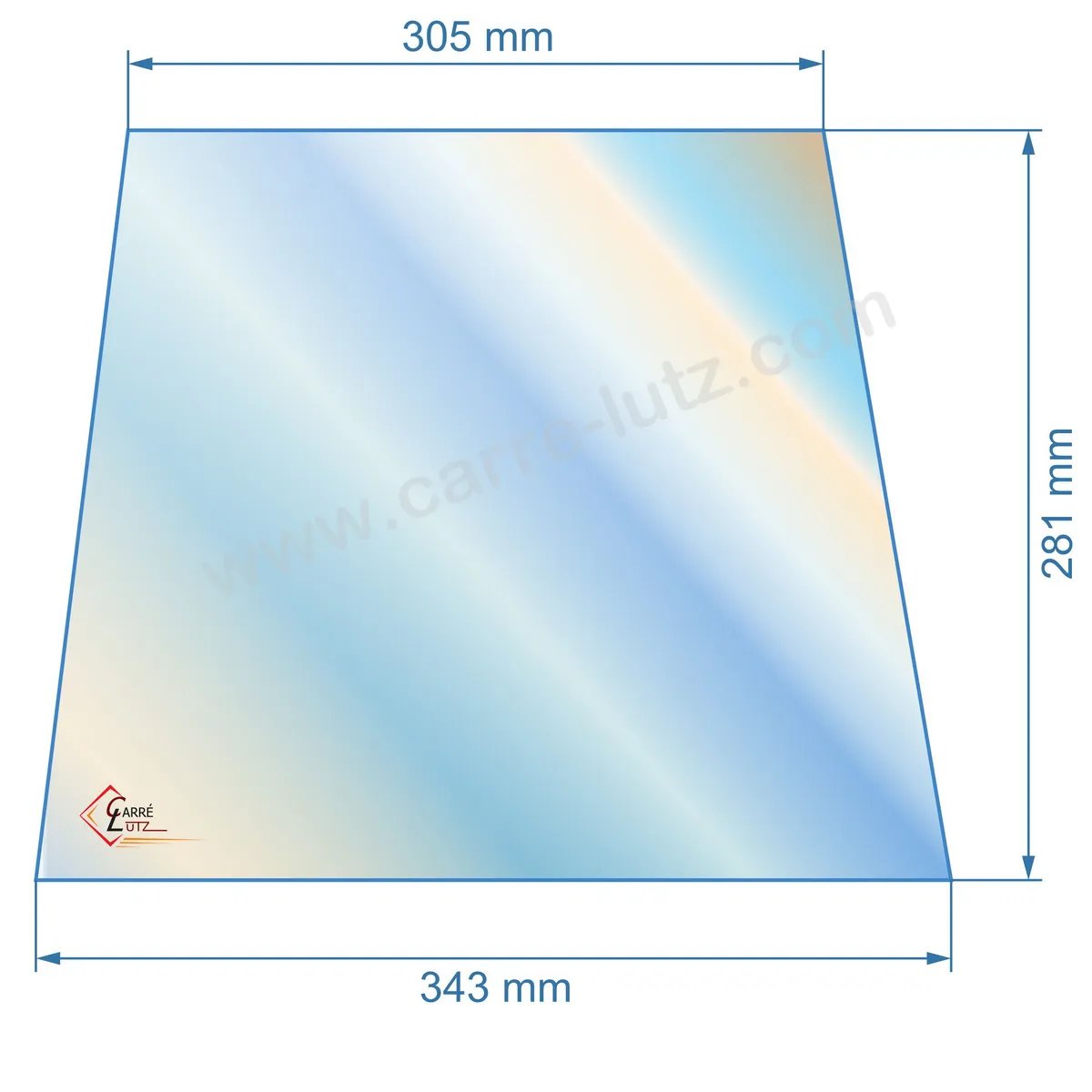 00393  508023 - Vitre réfractaire Vitrocéramique 281x343/305 mm de foyer Panadero Alaska 40,80 €