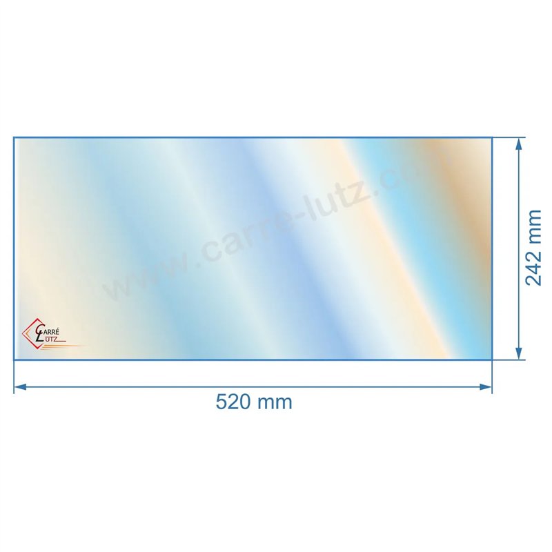 805055 - Vitre réfractaire Vitrocéramique 520x242 mm de foyer Panadero Alba