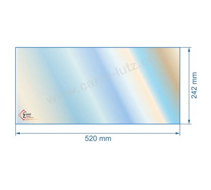 00394  805055 - Vitre réfractaire Vitrocéramique 520x242 mm de foyer Panadero Alba 63,70 €